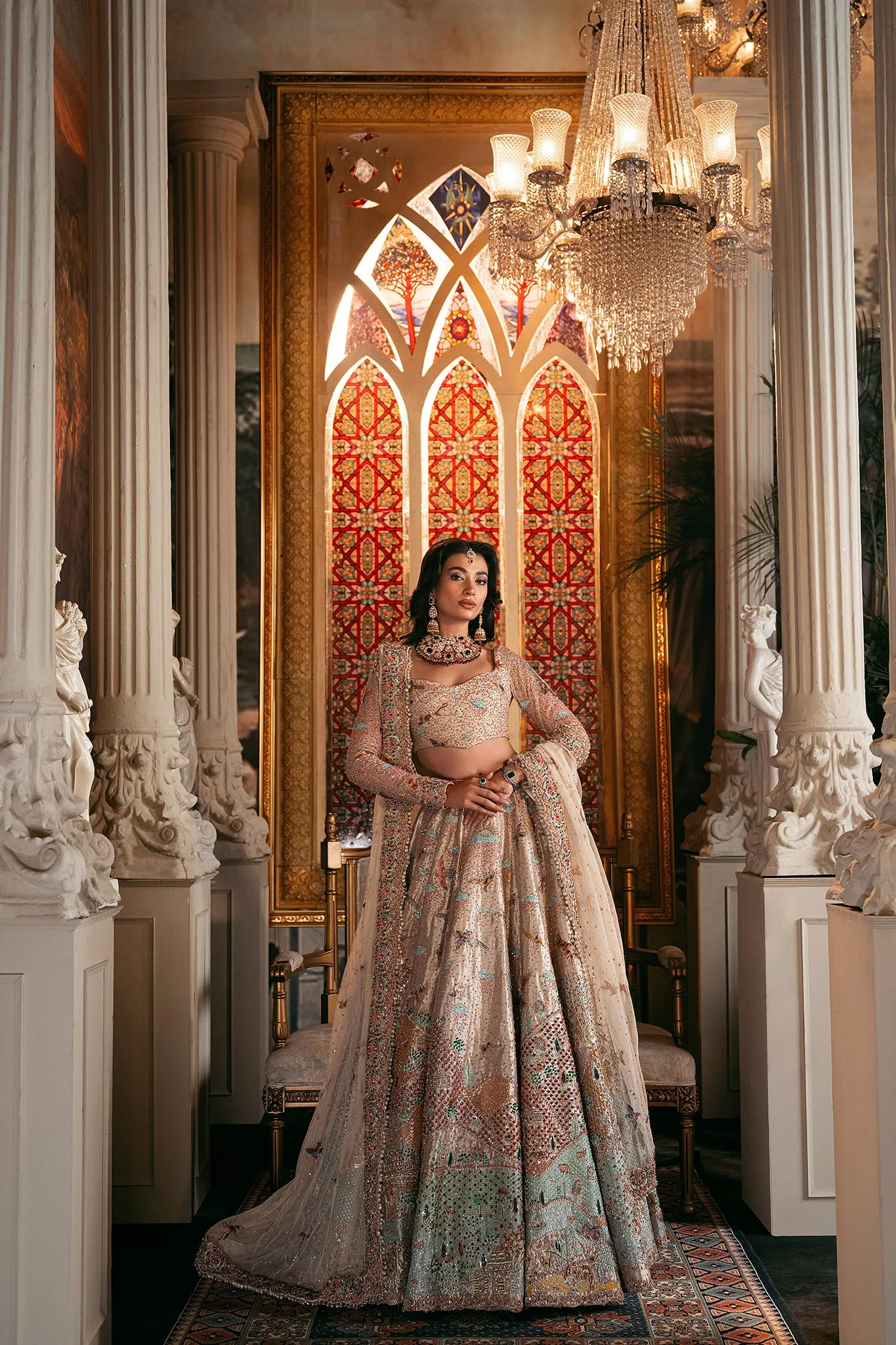 Pakistani Bridal Dress in Choli Lehenga Dupatta Style