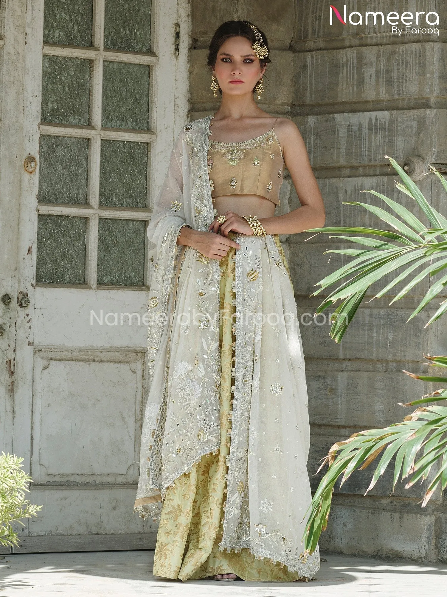 Pakistani Bridal Lehenga Choli Dupatta Online #BS199