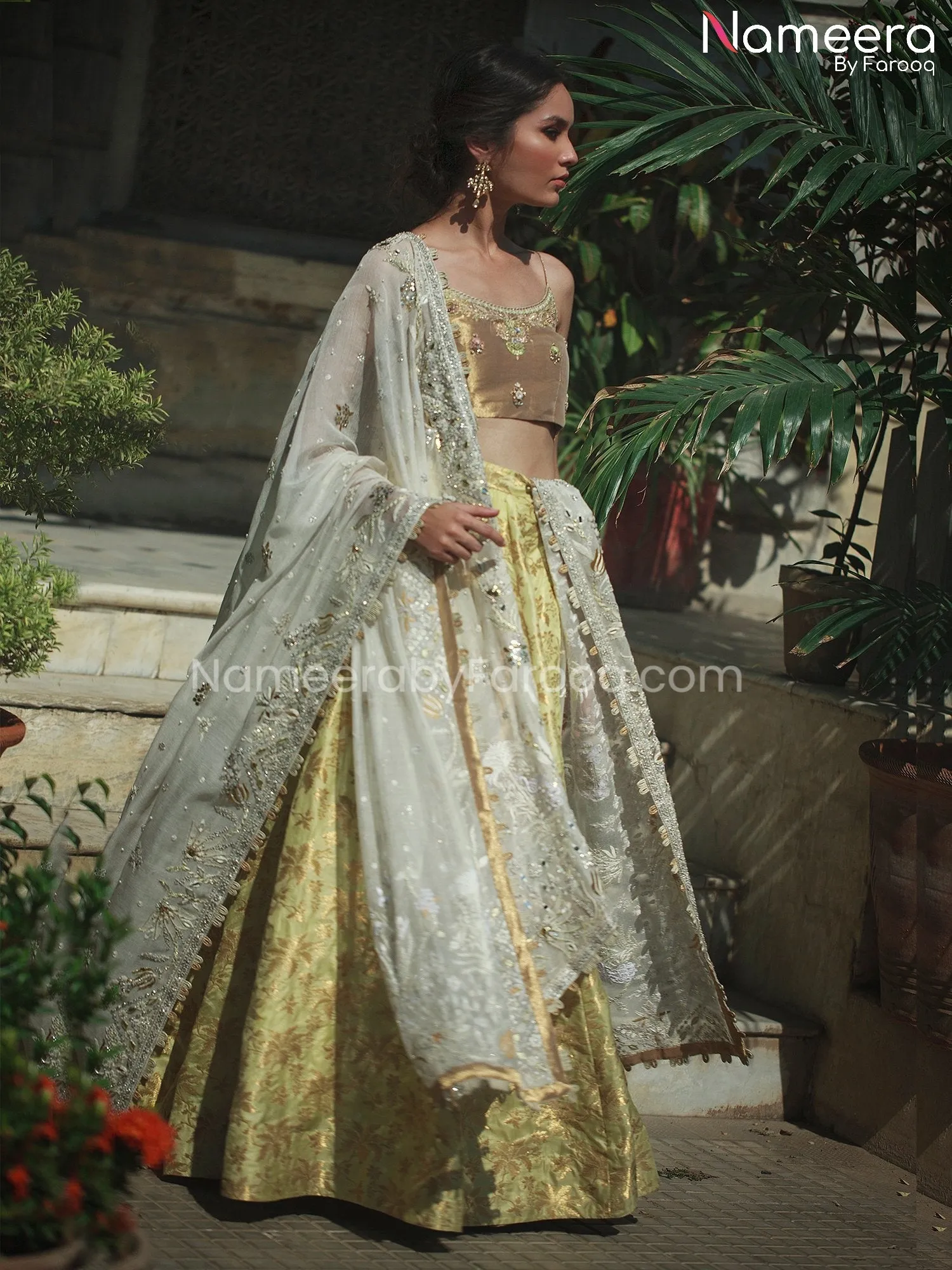 Pakistani Bridal Lehenga Choli Dupatta Online #BS199