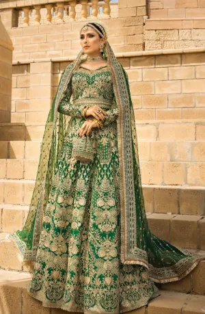 Pakistani Bridal Outfit in Green Lehenga Choli Style