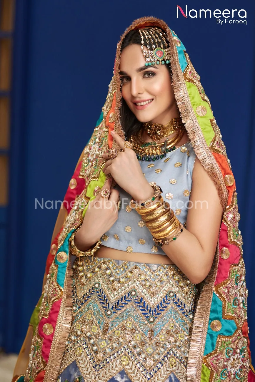 Pakistani Ghagra Choli for Bridal Mehndi Dress #BS21