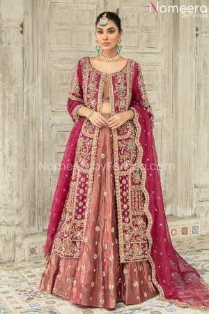 Pakistani Jacket Lehenga Choli Dupatta Dress #BS696