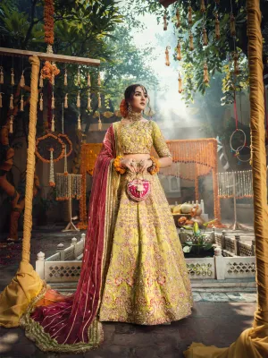 Pakistani Light Green Lehenga Choli Bridal Dress #BS701