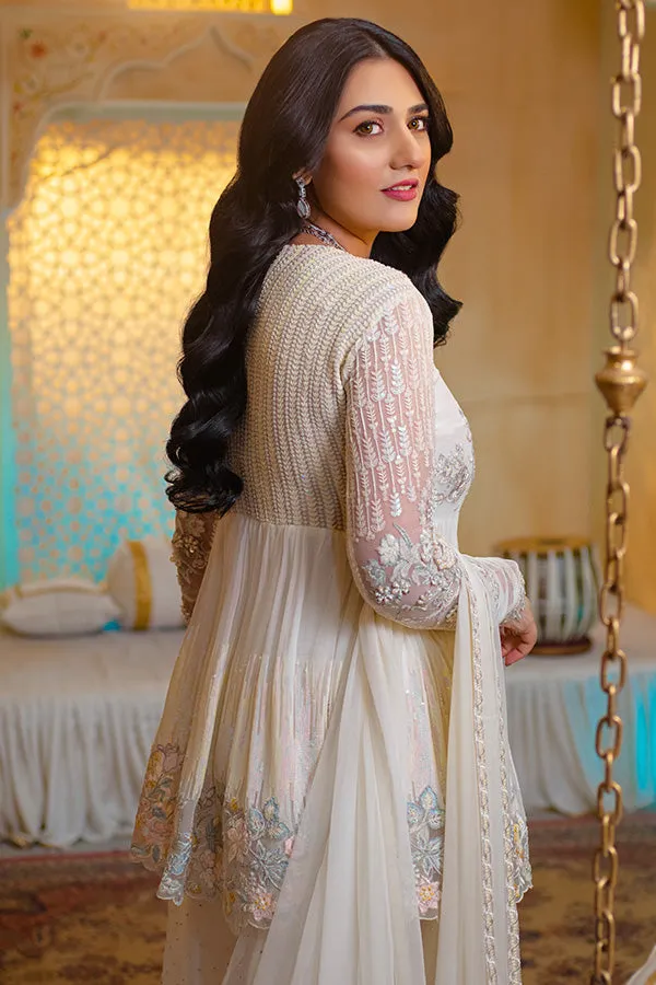 Pakistani Party Dress in Short Frock and Sharara Style