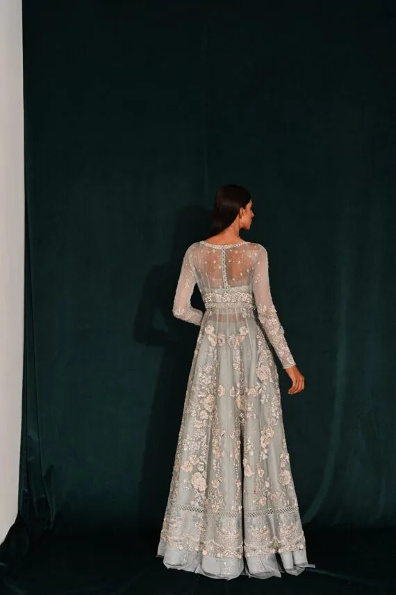 Pakistani Pishwas Frock with Wedding Lehenga Dress