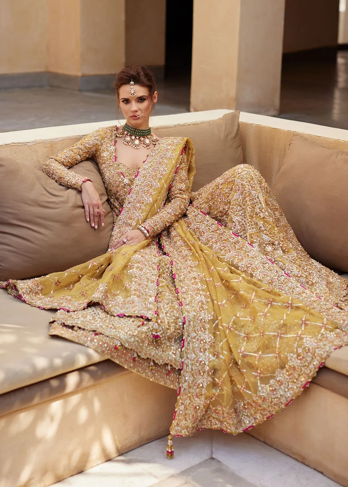Pakistani Wedding Dress in Bridal lehenga Gown Style
