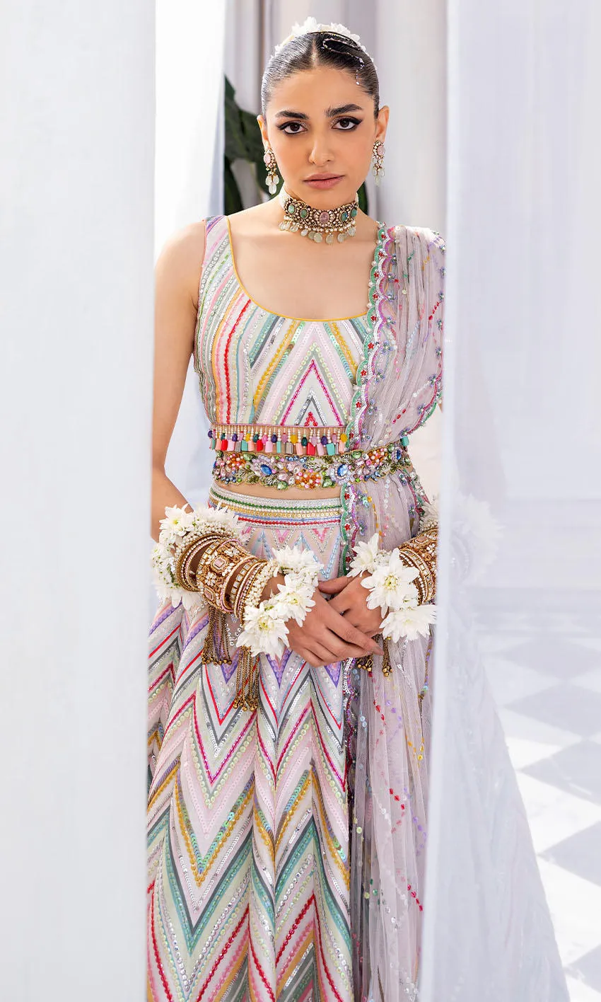 Pakistani Wedding Dress in Lehenga Choli Dupatta Style