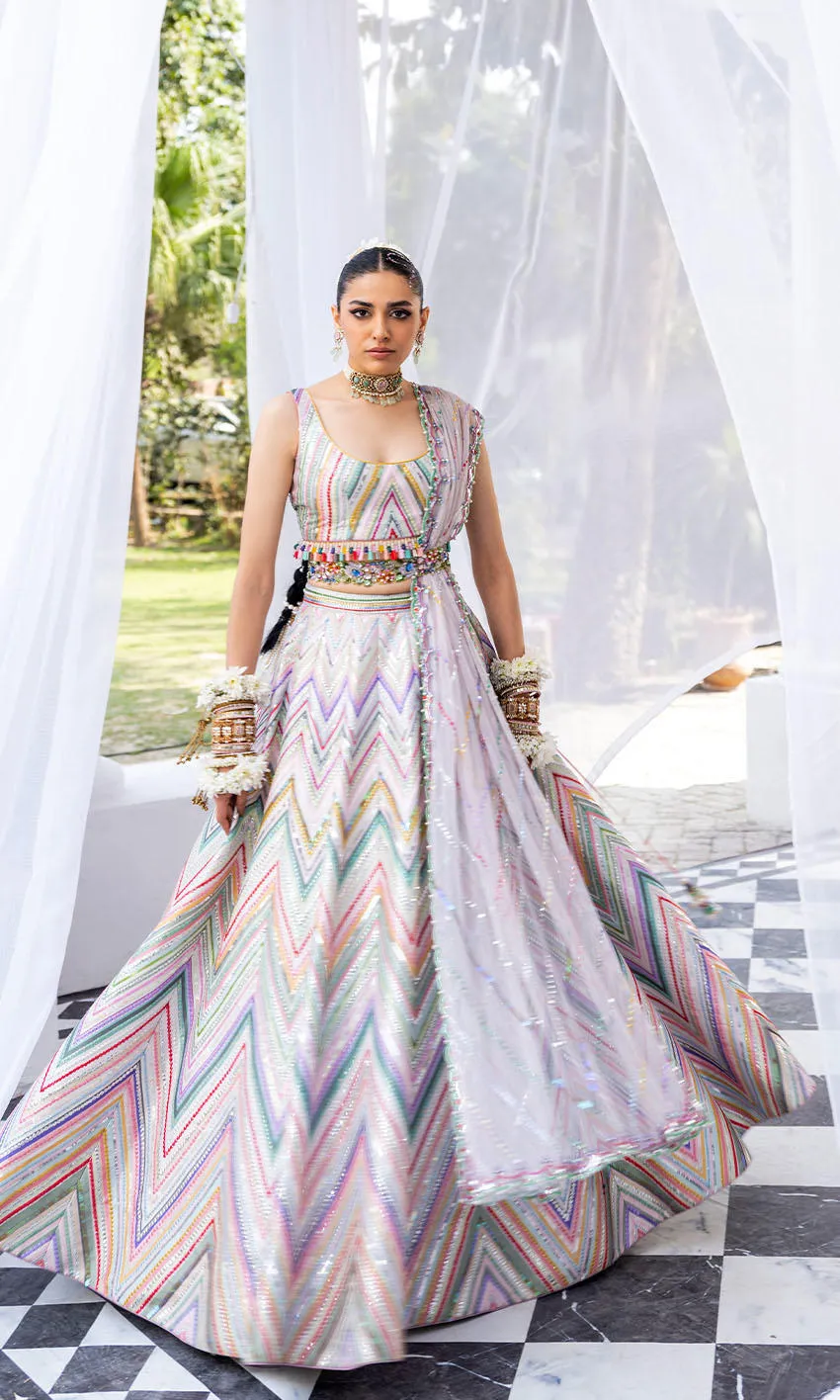Pakistani Wedding Dress in Lehenga Choli Dupatta Style