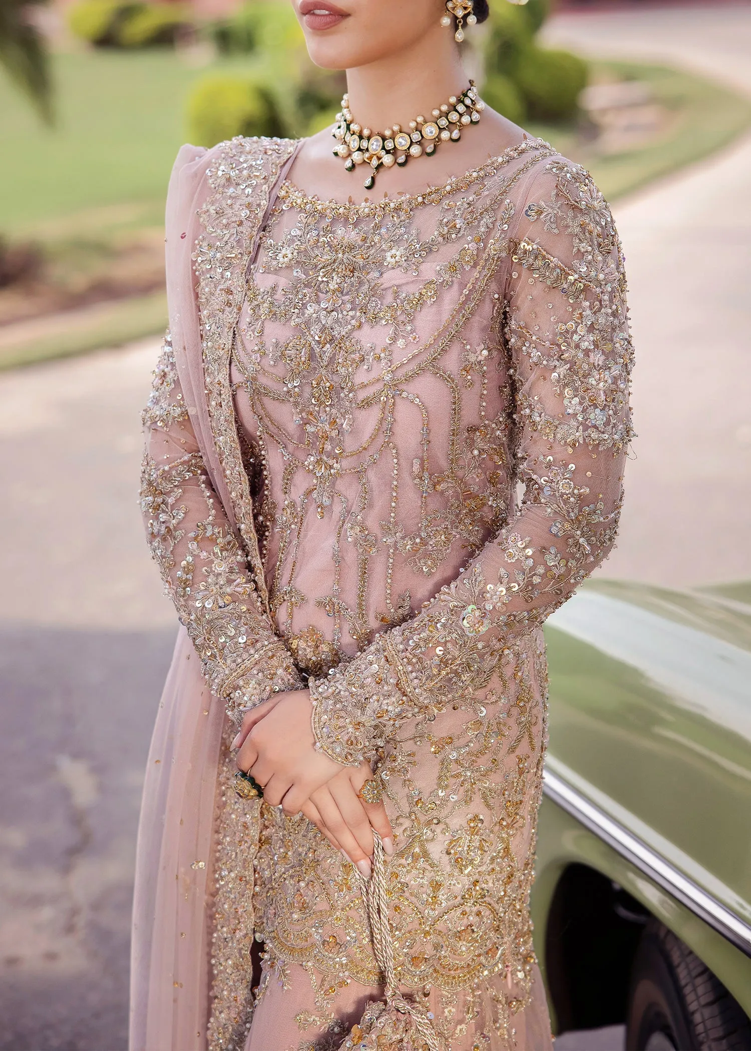 Pakistani Wedding Dress in Pink Sharara Shirt Style