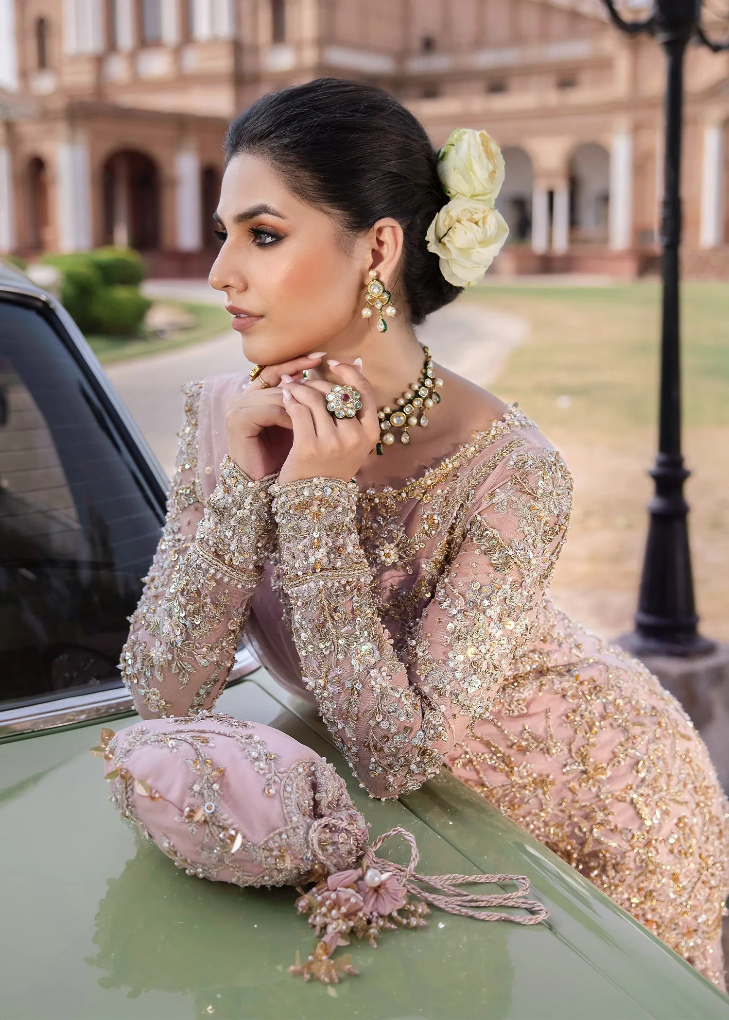 Pakistani Wedding Dress in Pink Sharara Shirt Style