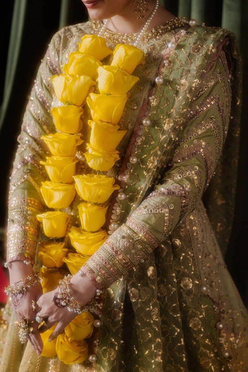 Pakistani Wedding Dress in Pistachio Green Gown Style