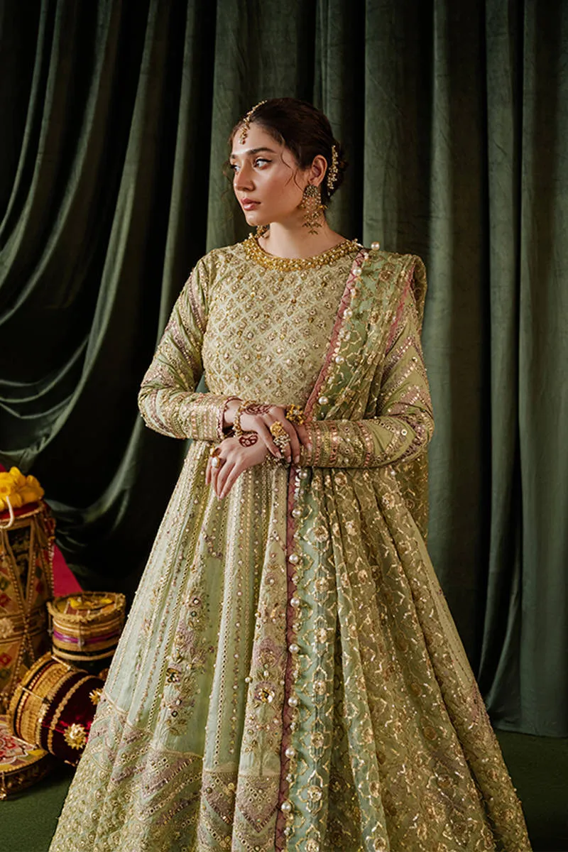Pakistani Wedding Dress in Pistachio Green Gown Style