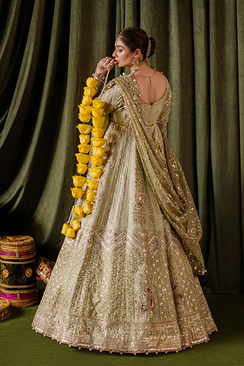 Pakistani Wedding Dress in Pistachio Green Gown Style