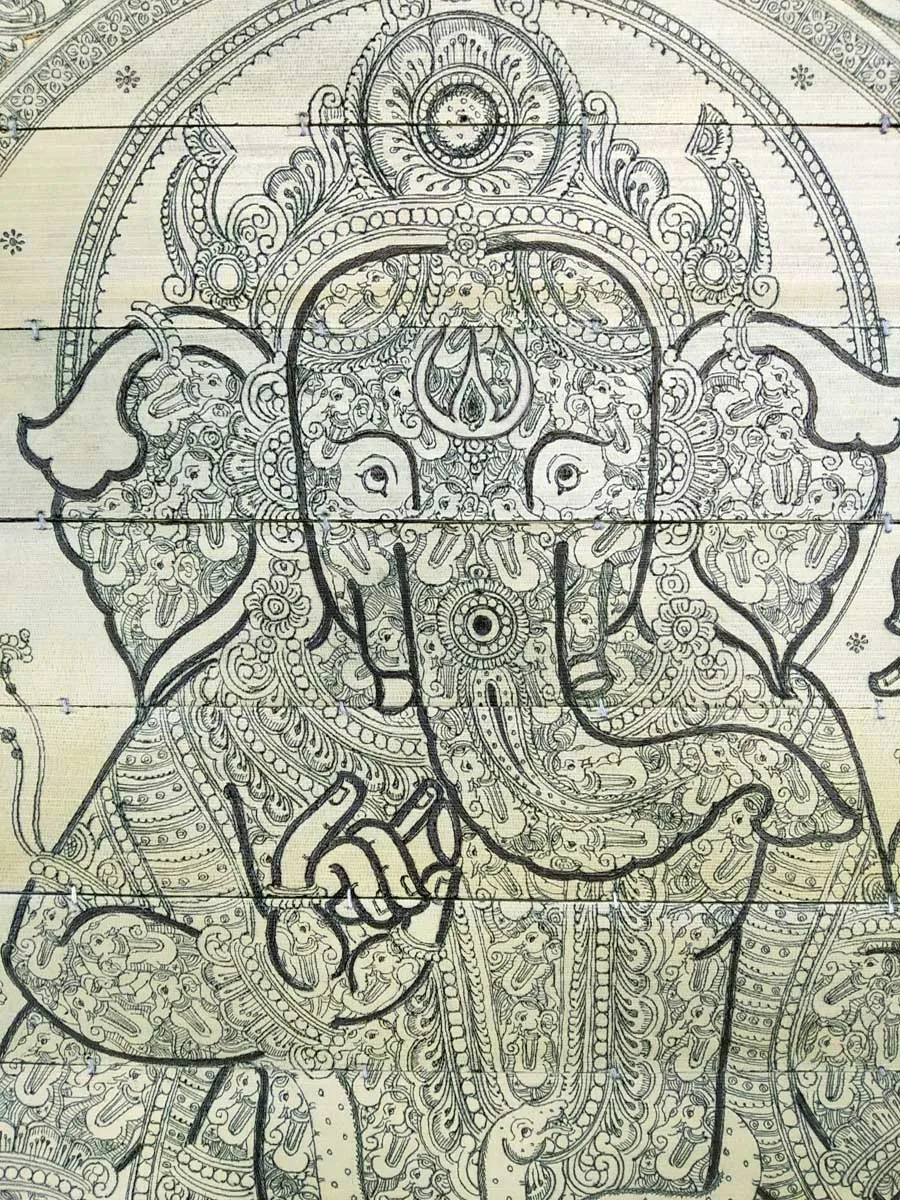Palm Leaf Pattachitra Kandarpa Ganesh