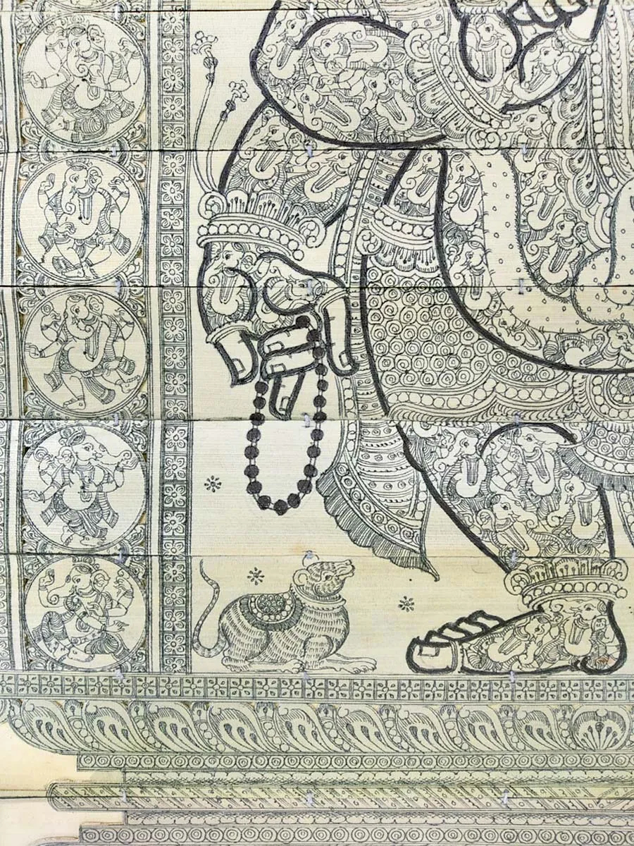 Palm Leaf Pattachitra Kandarpa Ganesh