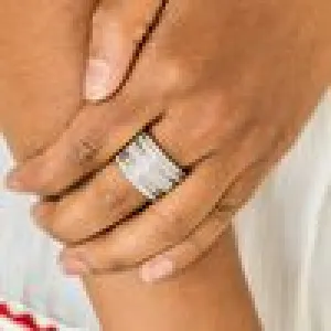 Paparazzi - Top Dollar Drama - White Rhinestone Ring