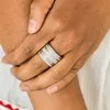 Paparazzi - Top Dollar Drama - White Rhinestone Ring