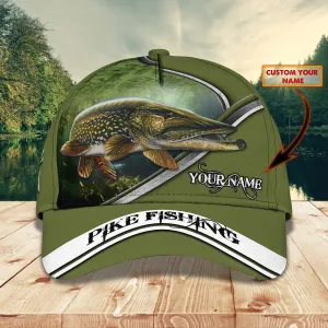 Pike Fishing- Fishing Make Me Happy- Personalized Name Cap 34- Lta98