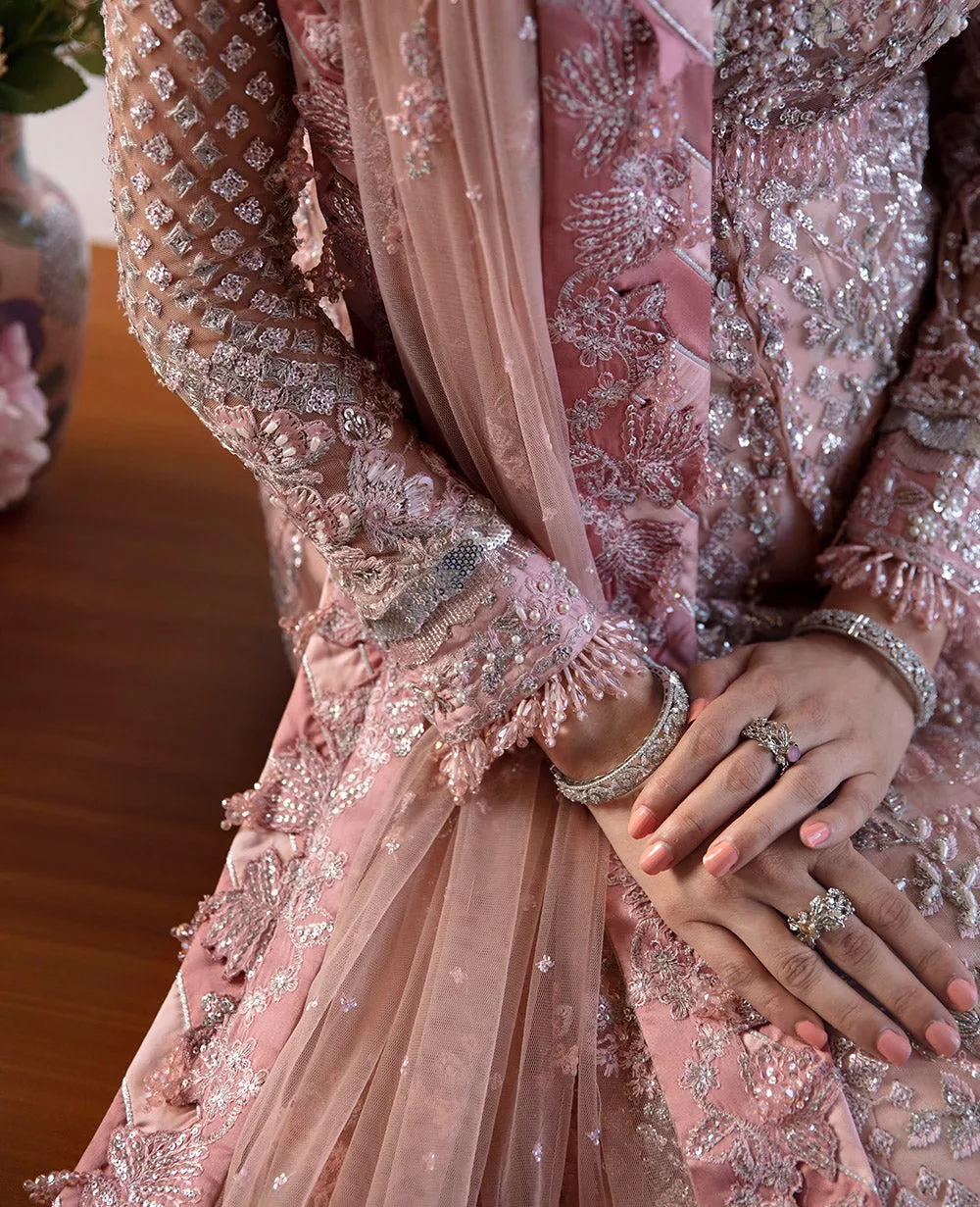 Pink Lehenga and Pishwas Frock Pakistani Wedding Dress