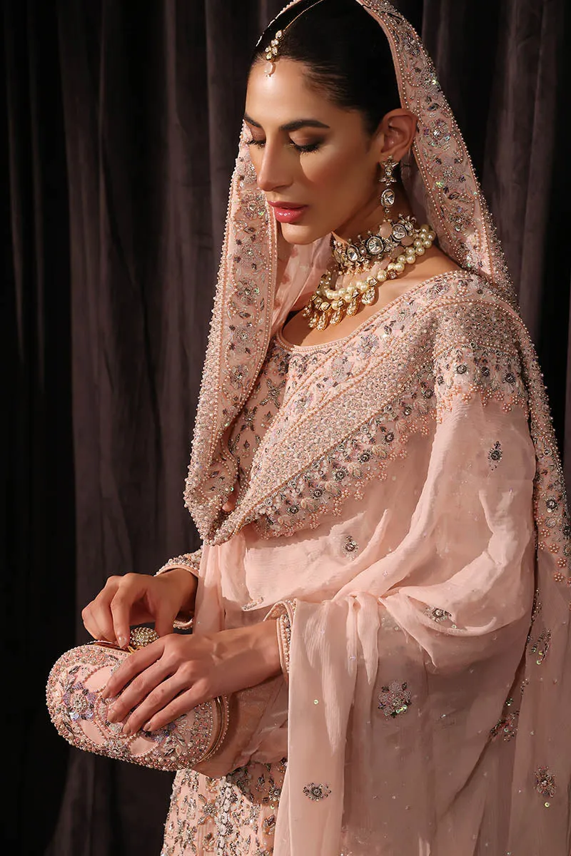 Pink Pakistani Bridal Dress in Lehenga Kameez Style