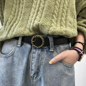 "RETRO ROUND BUCKLE WHORL" BELT K122824