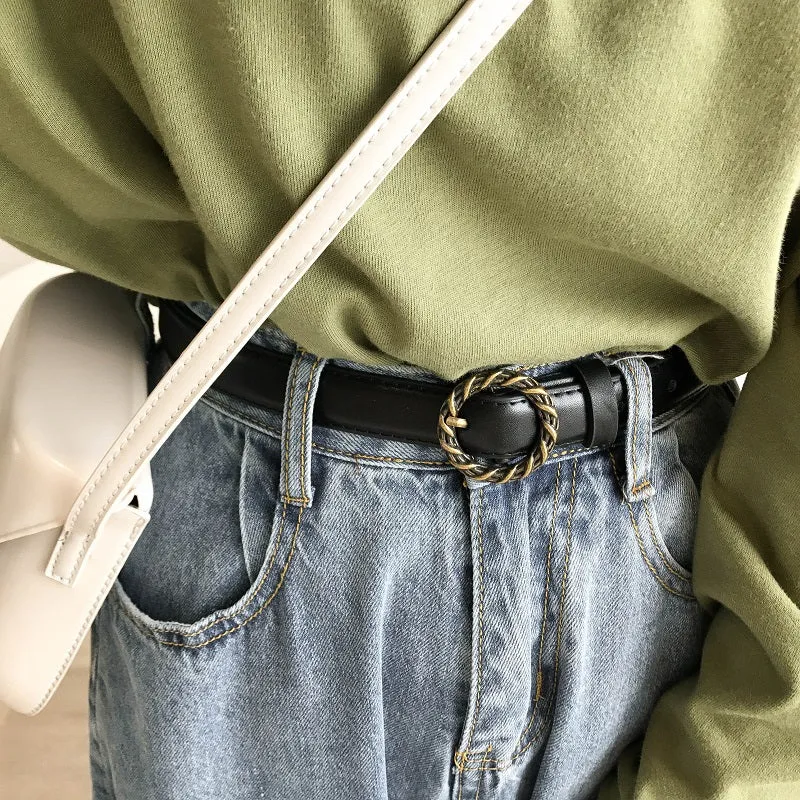 "RETRO ROUND BUCKLE WHORL" BELT K122824