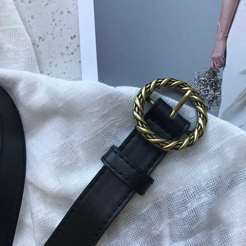 "RETRO ROUND BUCKLE WHORL" BELT K122824