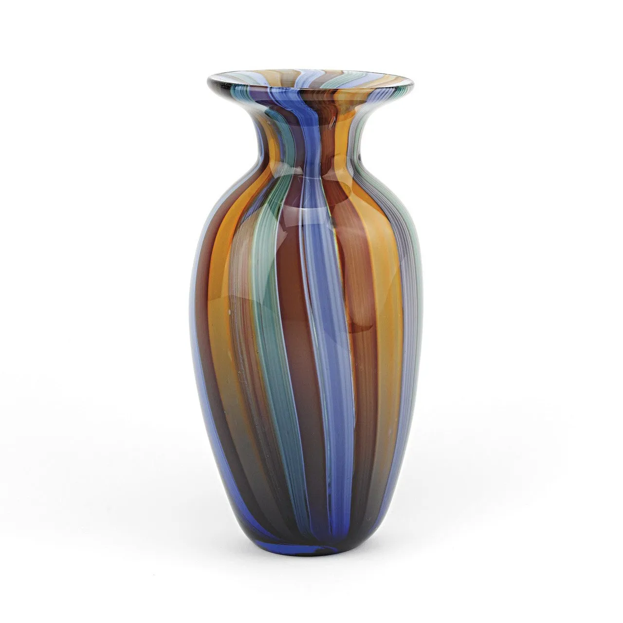 Rainbow 10 inches Urn Shaped Art Glass Vase