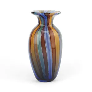 Rainbow 10 inches Urn Shaped Art Glass Vase