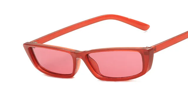 Rectangle Small Frame Sunglasses Fashion Designer Square Shades for Women