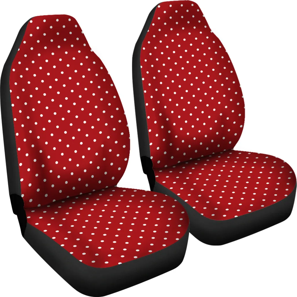 Red and White Polka Dot Car Seat Covers Polkadots Retro Vintage