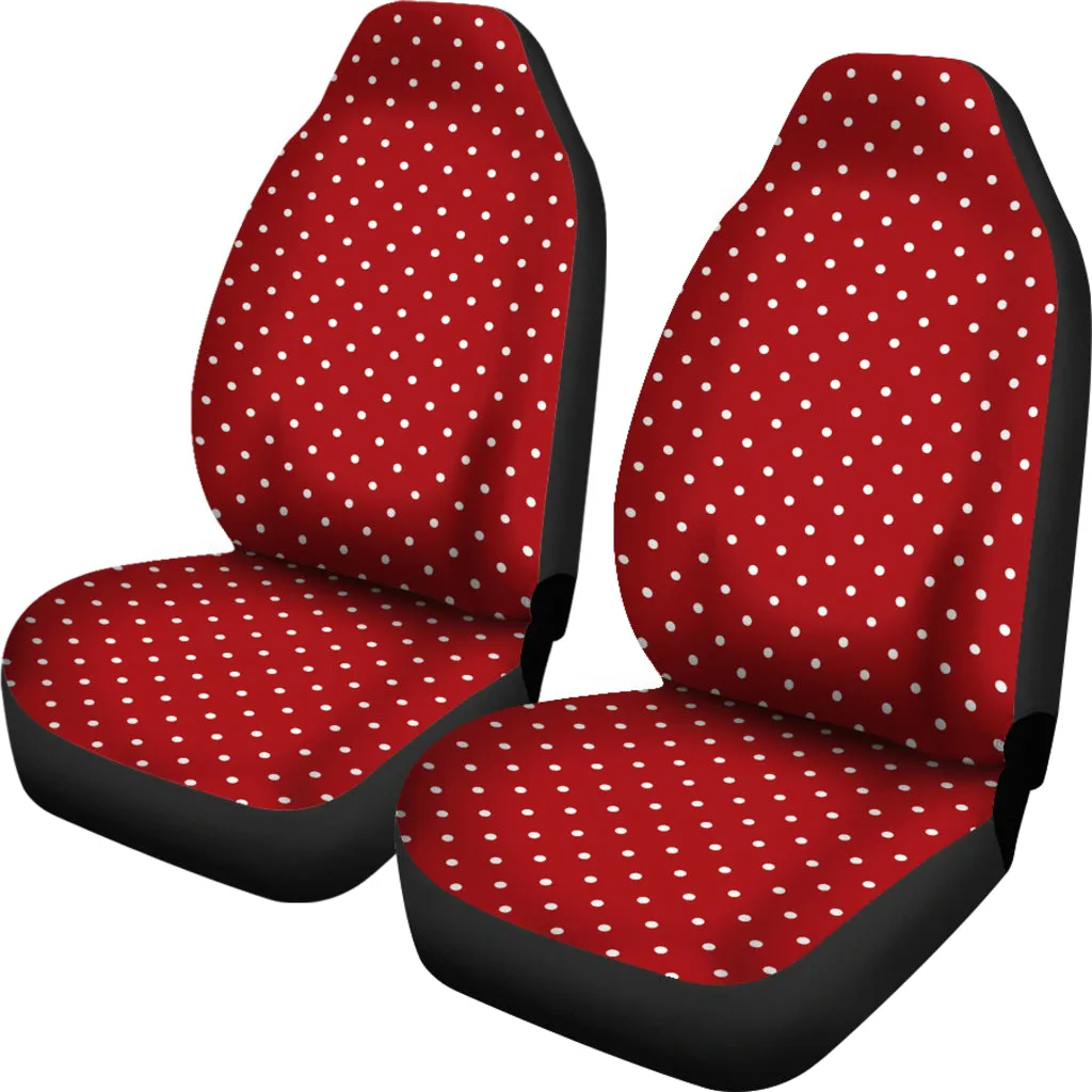Red and White Polka Dot Car Seat Covers Polkadots Retro Vintage