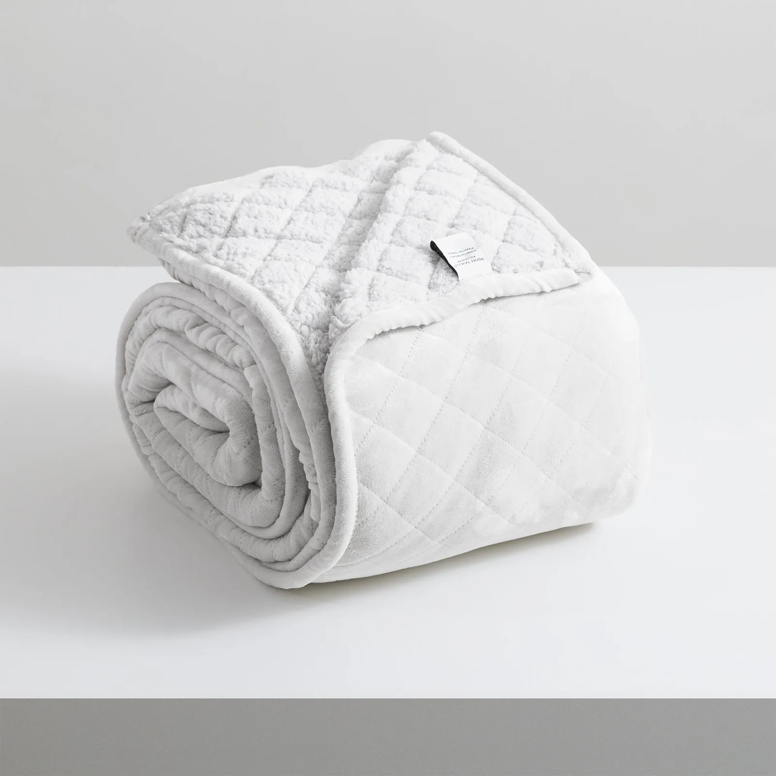 Renee Taylor Heston 480 GSM Ultra Soft Velvet Sherpa Blanket - SILVER LINE