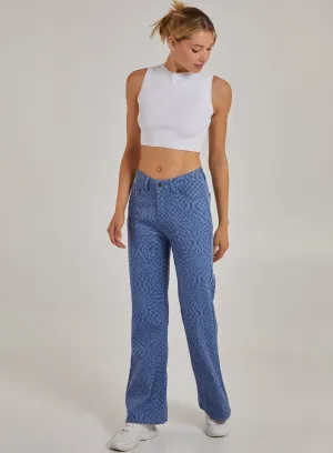 Retro Checkered Jeans