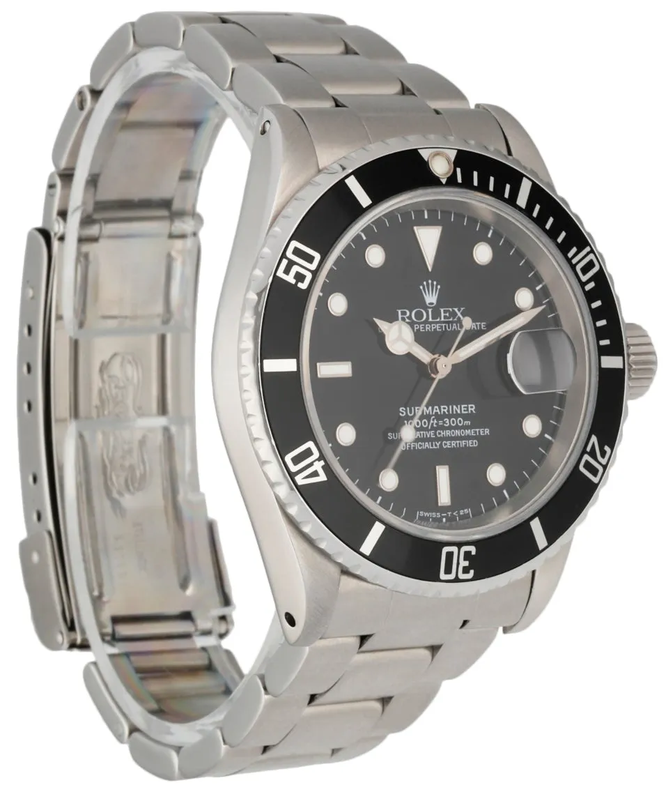 Rolex Oyster Perpetual Submariner Date 16610 Men's Watch Box & Papers