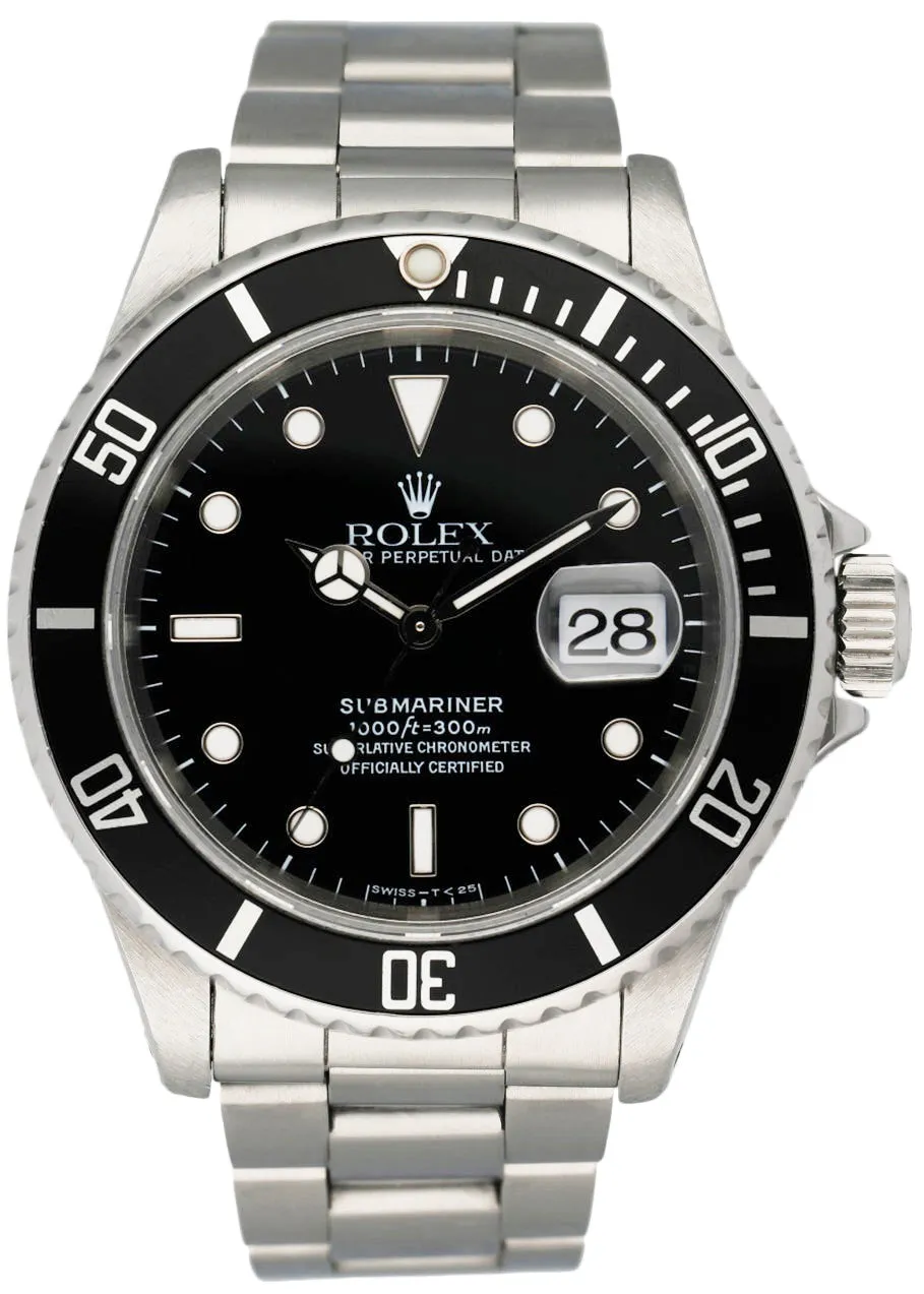 Rolex Oyster Perpetual Submariner Date 16610 Men's Watch Box & Papers