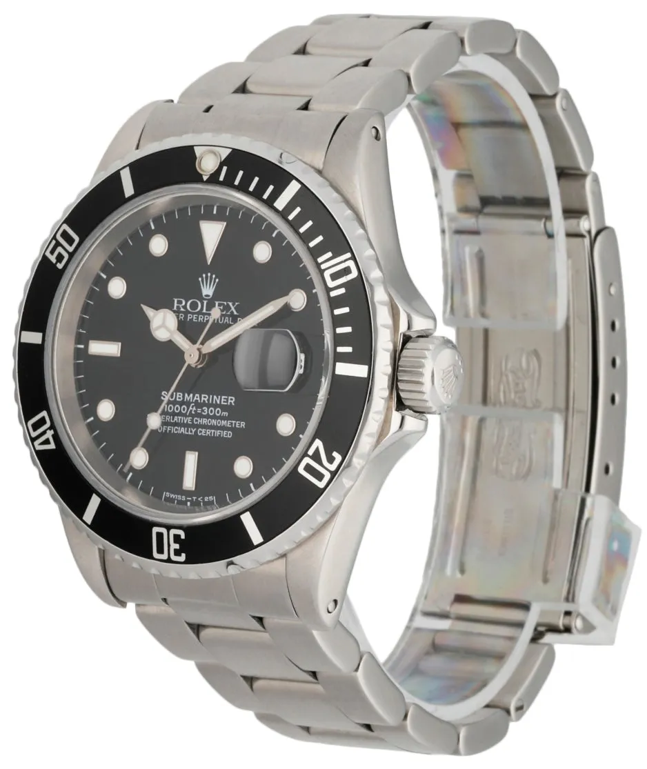 Rolex Oyster Perpetual Submariner Date 16610 Men's Watch Box & Papers