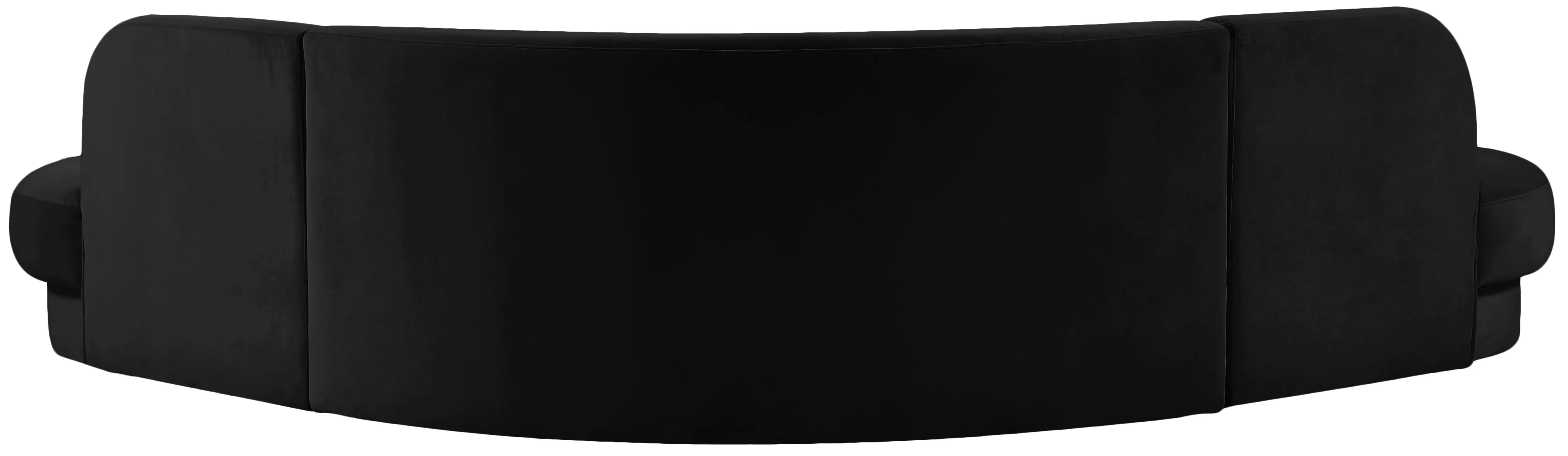 Rosa Black Velvet 3pc. Sectional (3 Boxes)