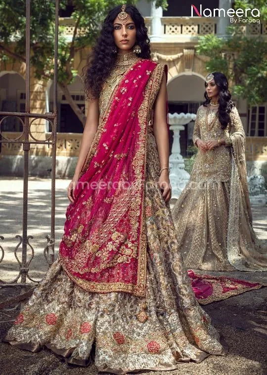 Royal Pakistani Embroidered Bridal Lehenga Choli #BS26