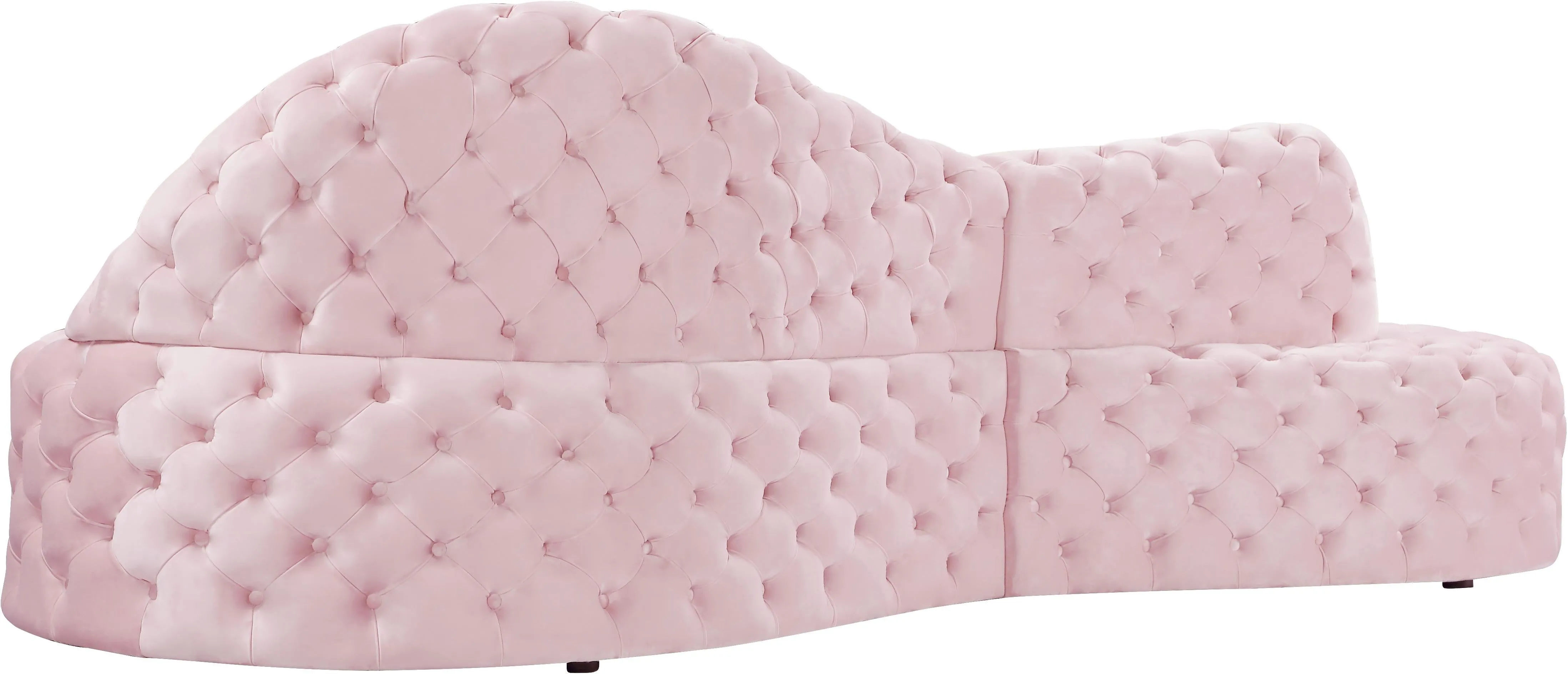 Royal Pink Velvet 2pc. Sectional