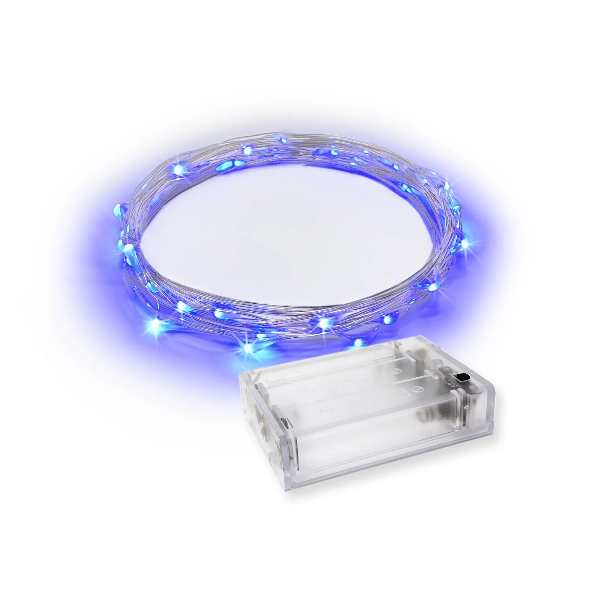RTGS 30 Blue Color LED String Lights Batteries Operated on 9.5 Feet Silver Color Wire with Timer