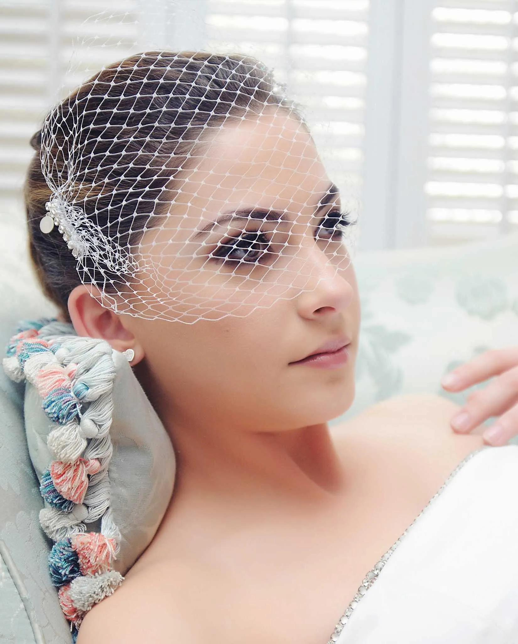 Samantha • Bridal Mini Birdcage Face Veil