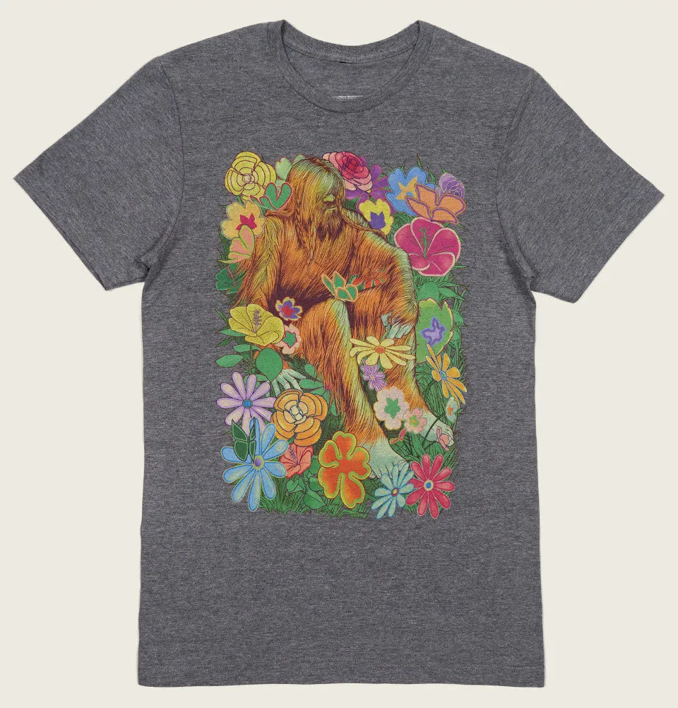 Sasquatch and flowers Unisex T-shirt
