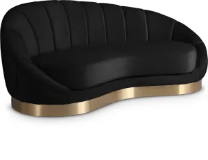 Shelly Black Velvet Chaise
