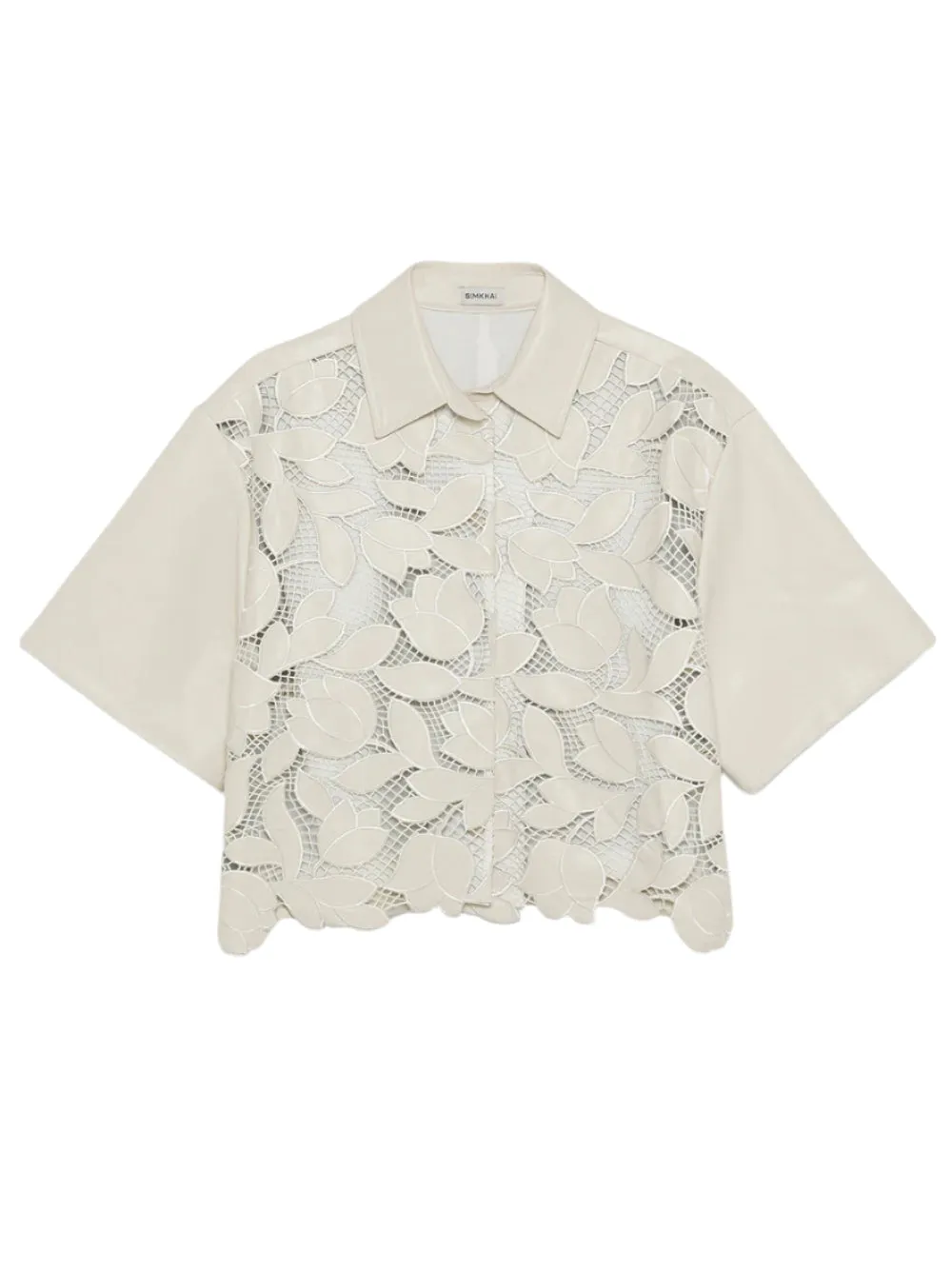 Simkhai Robinson Embroidered Shirt in Sand Multi
