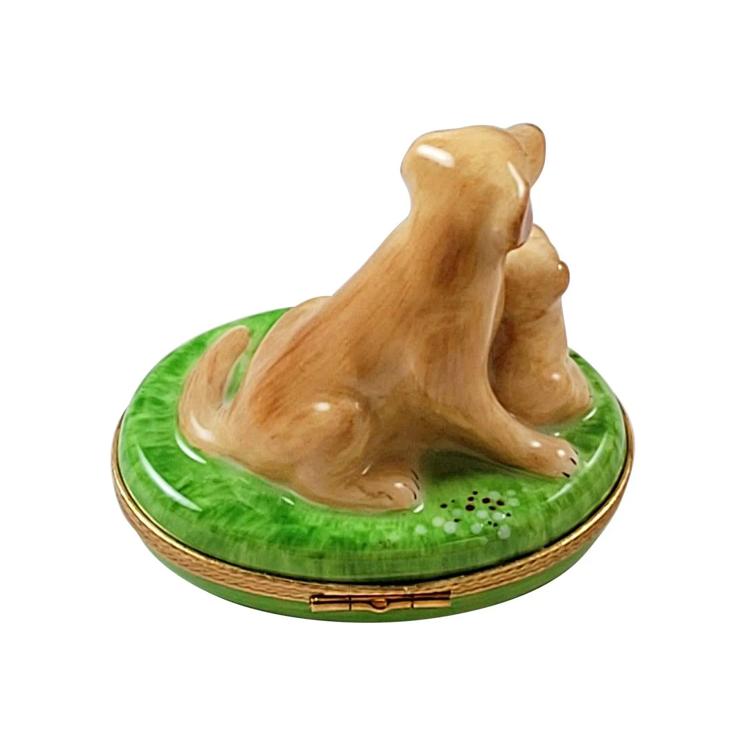 Sitting Yellow Lab with Removable Bone