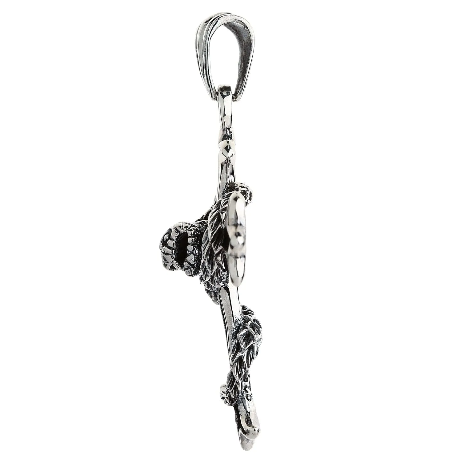 Snake Cross 925 Sterling Silver Gothic Pendant