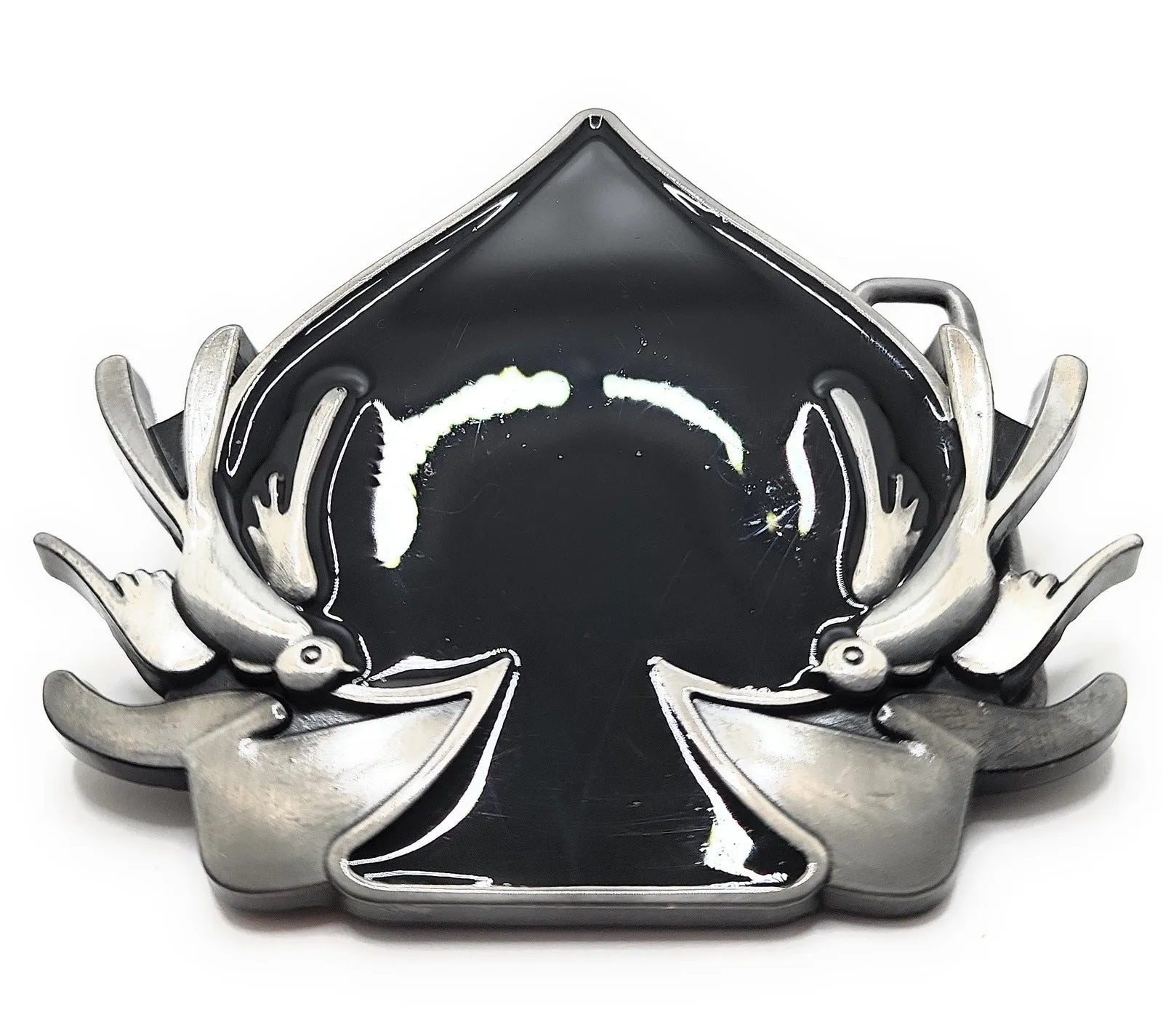 Spade with Birds Belt Buckle