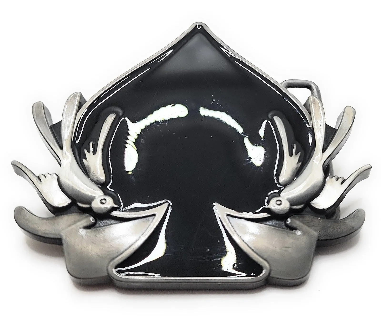 Spade with Birds Belt Buckle