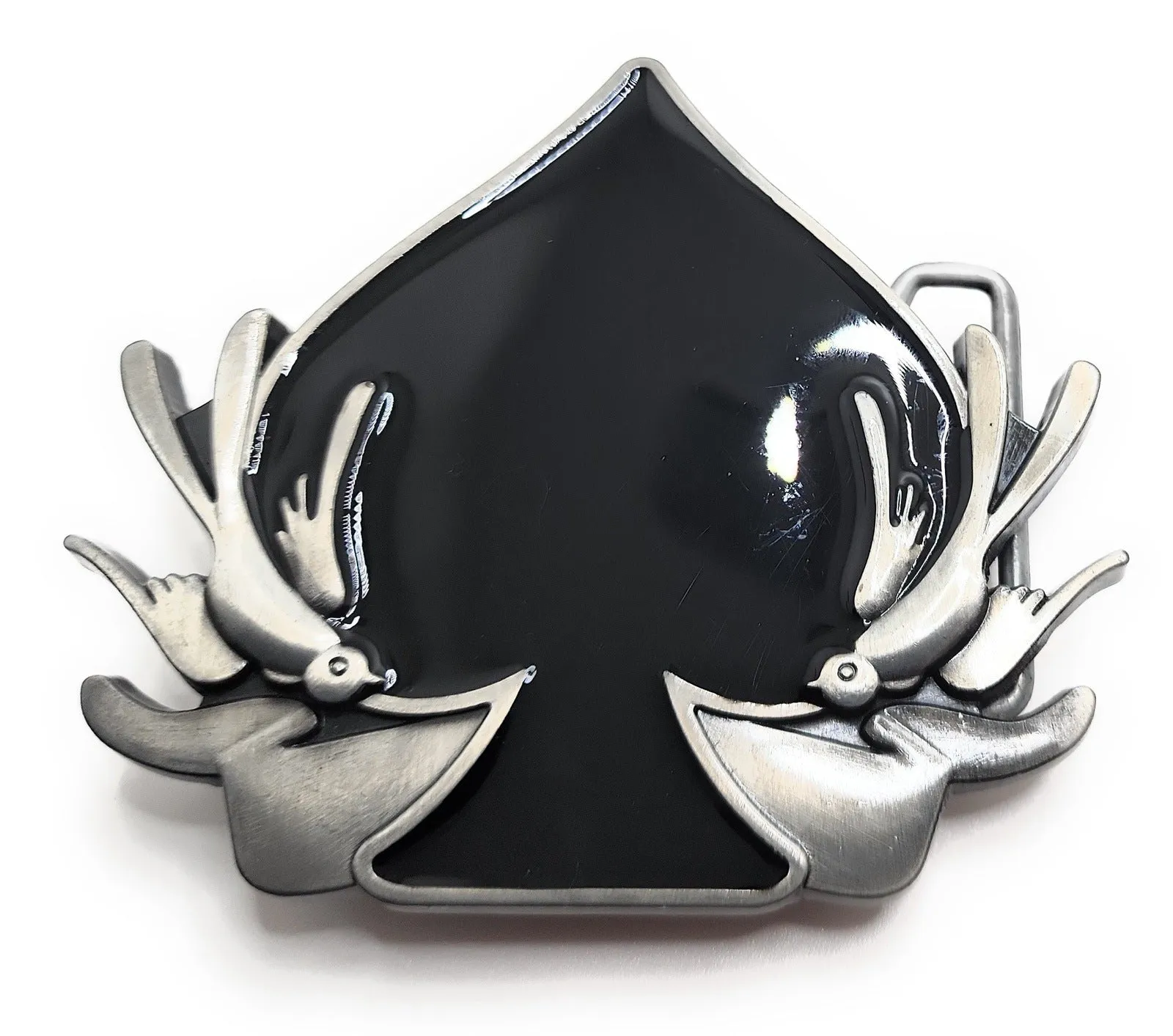 Spade with Birds Belt Buckle